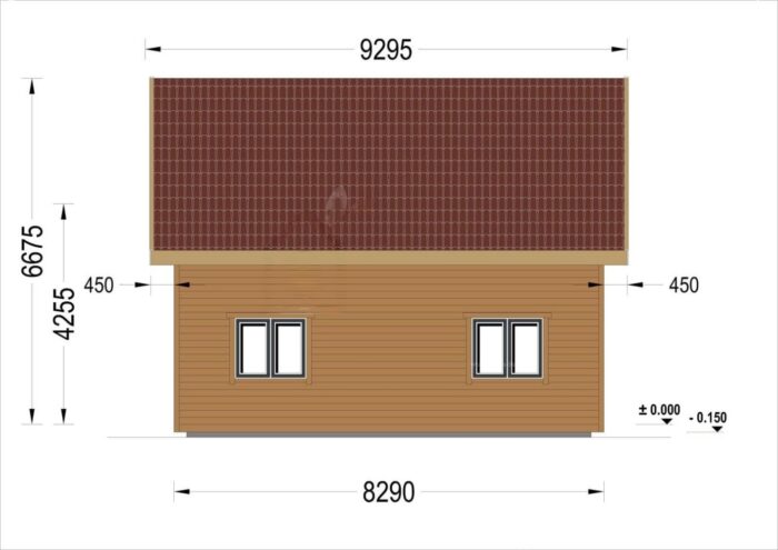 Blockbohlenhaus ERNI (66mm + Holzverschalung, Isoliert) 70 m² – Bild 6