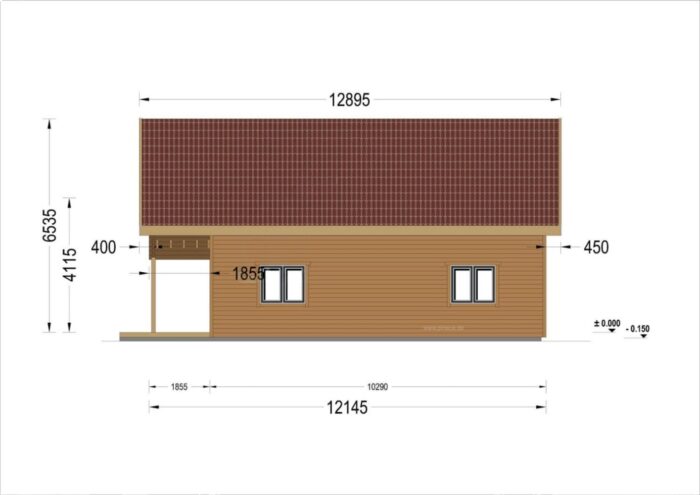 Blockbohlenhaus ANIKA Isoliert, 66 mm + Holzverschalung), 80 m² – Bild 8