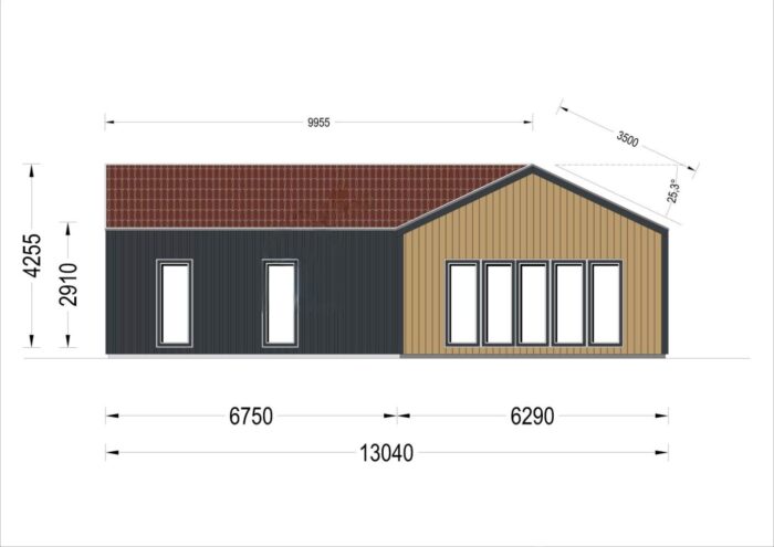 Holzhaus VALENTIN (Isoliert, 66 mm + Holzverschalung), 79 m² – Bild 9