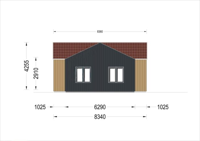 Holzhaus VALENTIN (Isoliert, 66 mm + Holzverschalung), 79 m² – Bild 10