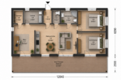 Holzhaus Arbora (Isoliert, 66 mm + Holzverschalung), 64 m² – Bild 6