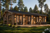Holzhaus Arbora (Isoliert, 66 mm + Holzverschalung), 64 m² – Bild 2