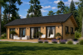 Holzhaus Arbora (Isoliert, 66 mm + Holzverschalung), 64 m² – Bild 2