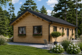 Holzhaus Arbora (Isoliert, 66 mm + Holzverschalung), 64 m² – Bild 4