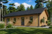 Holzhaus Arbora (Isoliert, 66 mm + Holzverschalung), 64 m² – Bild 3