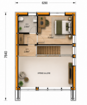 Holzhaus Kulm 4B (Isoliert , 66 mm + Holzverschalung), 49 m² – Bild 5