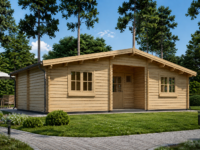 Premium Blockbohlenhaus FRITZ 44+44 mm  60 m²