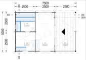 Saunahaus Helga (3 Räume), 5x7,5 m; 25 m² mit Terrasse 12 m² – Bild 7
