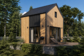 Blockbohlenhaus SASCHA 44 mm 20 m² Premium Isoliert mit Schlafboden – Bild 2