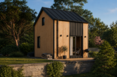 Blockbohlenhaus SASCHA 44 mm 20 m² Premium Isoliert mit Schlafboden – Bild 3