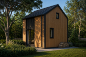 Blockbohlenhaus SASCHA 44 mm 20 m² Premium Isoliert mit Schlafboden – Bild 4