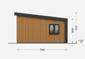 Holzhaus ULRICH Premium Isoliert mit Pultdach (66 mm + Holzverschalung) – Bild 8