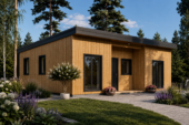 Holzhaus ULRICH Premium Isoliert mit Pultdach (66 mm + Holzverschalung) – Bild 4