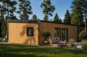Holzhaus ULRICH Premium Isoliert mit Pultdach (66 mm + Holzverschalung) – Bild 2