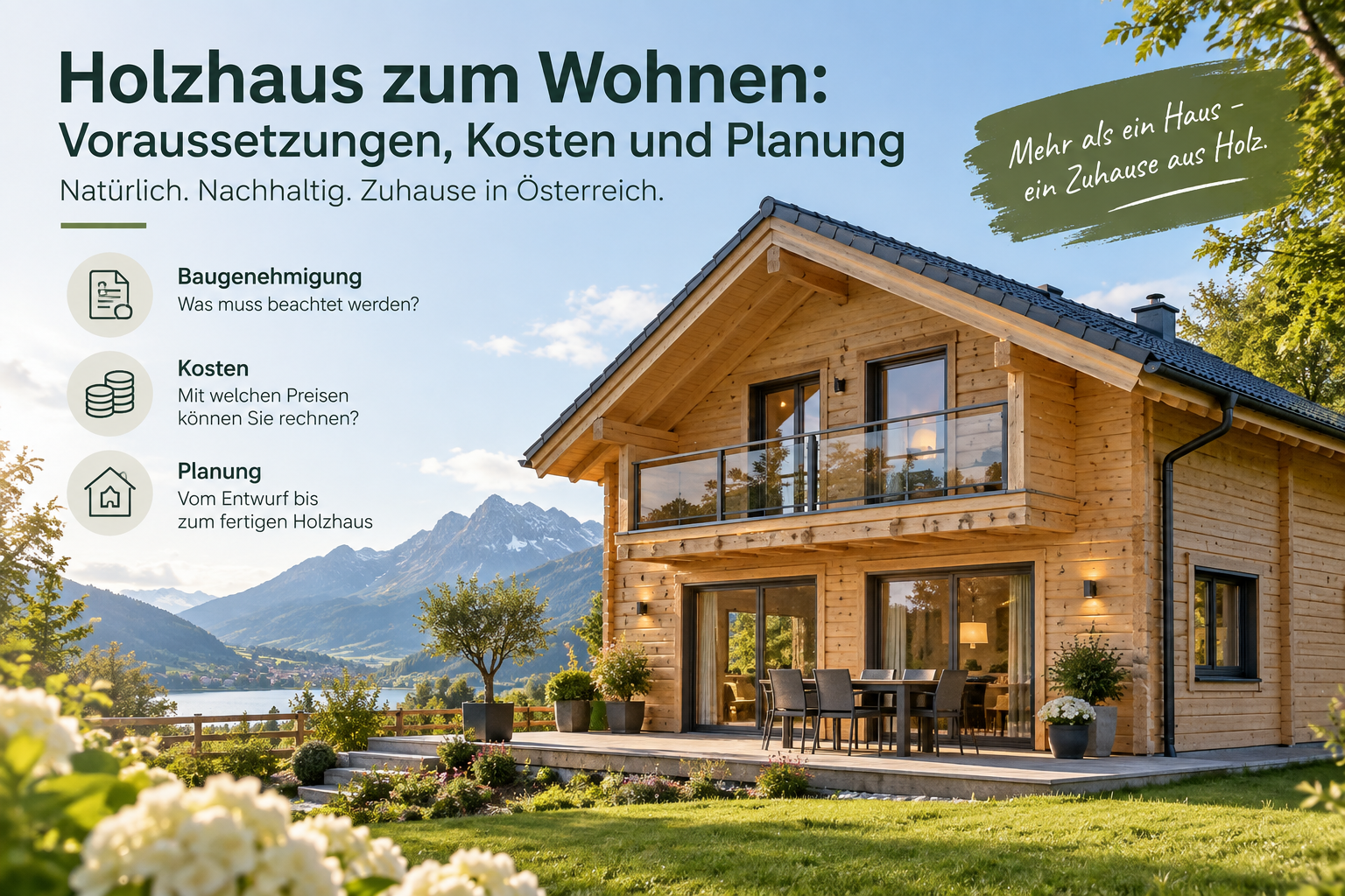 Holzhaus zum Wohnen: Voraussetzungen, Kosten und Planung