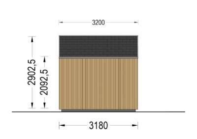 Premium Gartenhaus TONIA (34 mm + Holzverschalung), 4x3 m, 12 m²