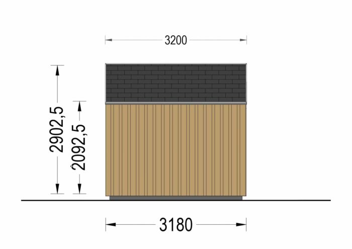 Premium Gartenhaus TONIA (34 mm + Holzverschalung), 4x3 m, 12 m²