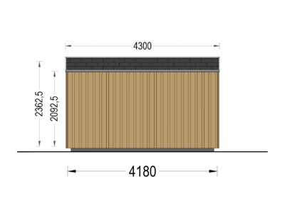 Gartenhaus EVELIN (34 mm + Holzverschalung), 4x3 m, 12 m²