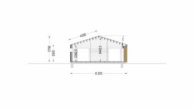 Holzhaus Eliza (44 mm + Holzverschalung), 130 m²