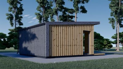 Gartenhaus EVELIN (34 mm + Holzverschalung), 5x5 m, 25 m²