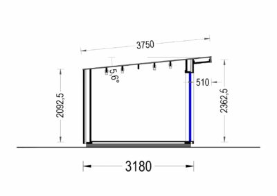 Gartenhaus EVELIN (34 mm + Holzverschalung), 4x3 m, 12 m²