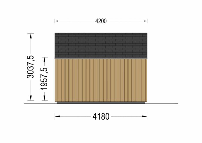 Premium Gartenhaus TONIA (34 mm + Holzverschalung), 5x4 m, 20 m²