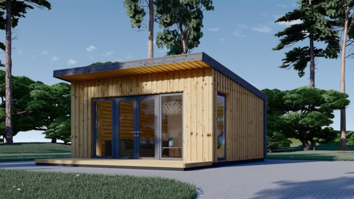 Gartenhaus EVELIN (34 mm + Holzverschalung), 5x5 m, 25 m²