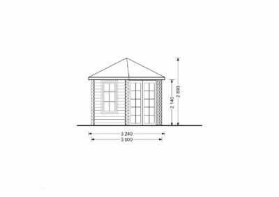 Gartenhaus KIM (44 mm), 5x3 m, 15 m²