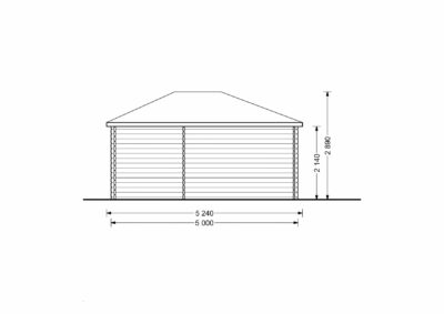 Gartenhaus KIM (44 mm), 5x3 m, 15 m²