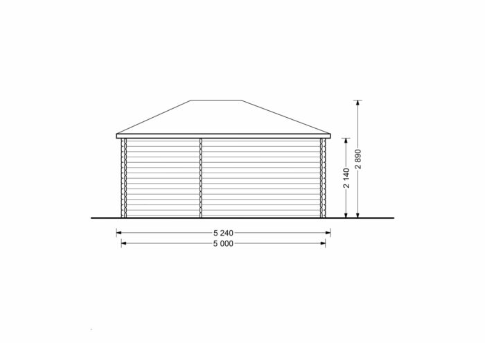 Gartenhaus KIM (44 mm), 5x3 m, 15 m²