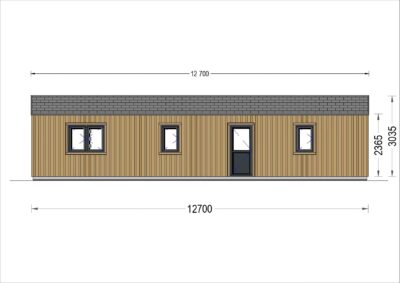 Holzhaus NICOLE M (44 mm + Holzverschalung), 12.7x6.2 m, 78 m²