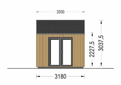 Premium GartenhausTONIA (34 mm + Holzverschalung), 5x3 m, 15 m²