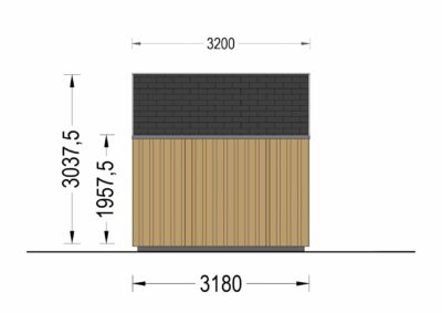 Premium GartenhausTONIA (34 mm + Holzverschalung), 5x3 m, 15 m²