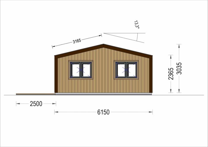 Holzhaus NICOLE M (44 mm + Holzverschalung), 12.7x6.2 m, 78 m²