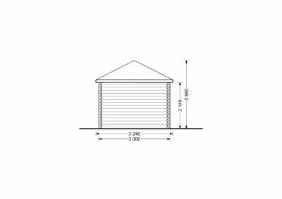 Gartenhaus KIM (44 mm), 5x3 m, 15 m²