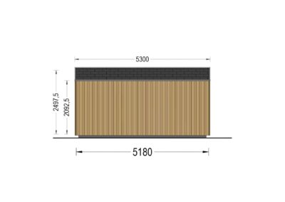 Gartenhaus EVELIN (34 mm + Holzverschalung), 5x5 m, 25 m²