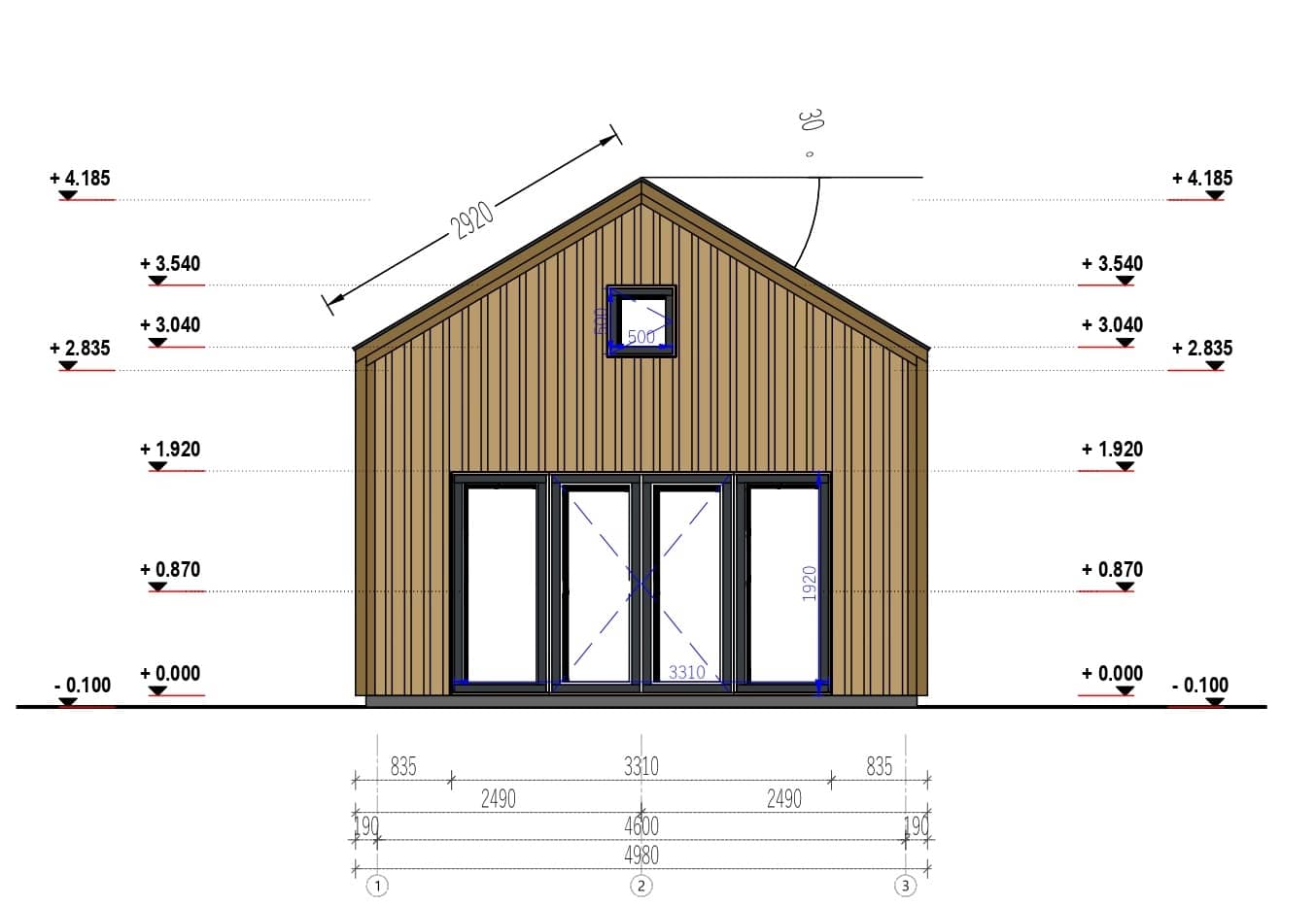 Blockbohlenhaus SARA (44 mm + Holzverschalung), 20 m² inkl. Fußboden Kopie