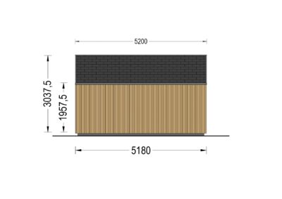 Premium Gartenhaus TONIA (34 mm + Holzverschalung), 5x5 m, 25 m²