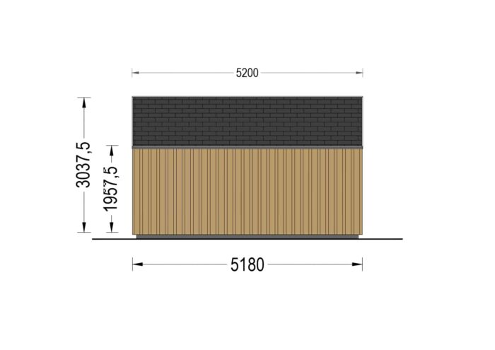 Premium Gartenhaus TONIA (34 mm + Holzverschalung), 5x5 m, 25 m²