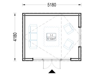 Premium Gartenhaus TONIA (34 mm + Holzverschalung), 5x4 m, 20 m²