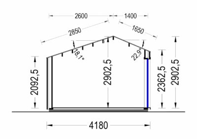 Premium Gartenhaus TONIA (34 mm + Holzverschalung), 4x3 m, 12 m²