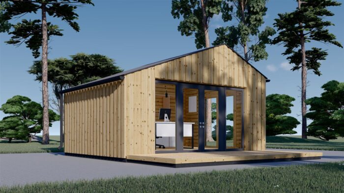 Premium Gartenhaus TONIA (34 mm + Holzverschalung), 5x4 m, 20 m²