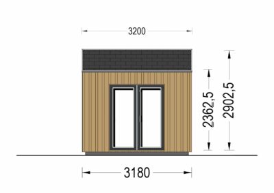 Premium Gartenhaus TONIA (34 mm + Holzverschalung), 4x3 m, 12 m²