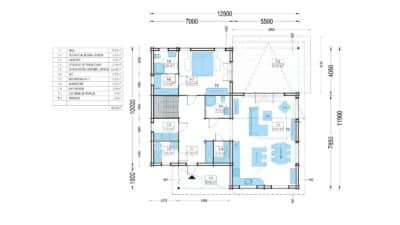 Premium Holzhaus DARLA (44+44 mm), 180 m²